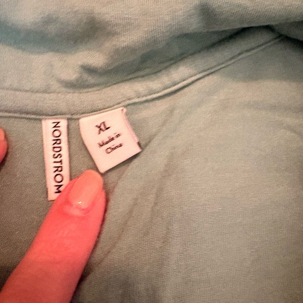 Nordstrom Moonlight Green Pajama Set with White Trim - Picture 3 of 4